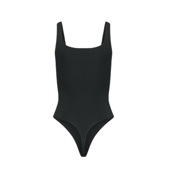 Aritzia Babaton Original Contour Squareneck Thong Bodysuit Black Size S - Picture 4 of 11